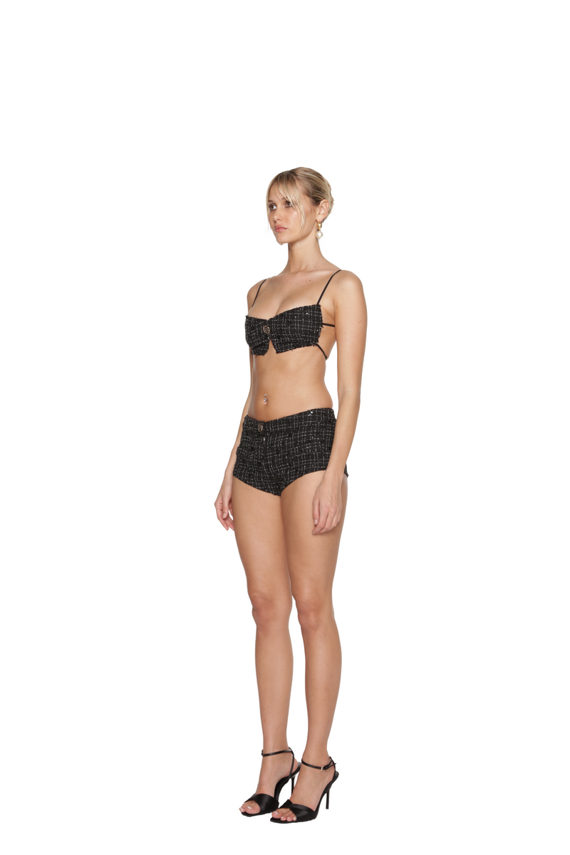 ASAP Tweed Top Black