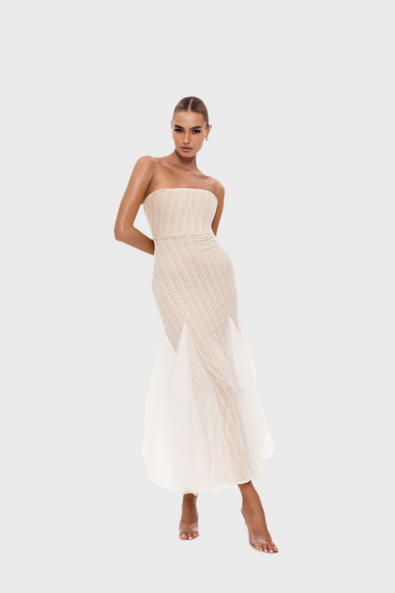 Alizee Strapless Dress White
