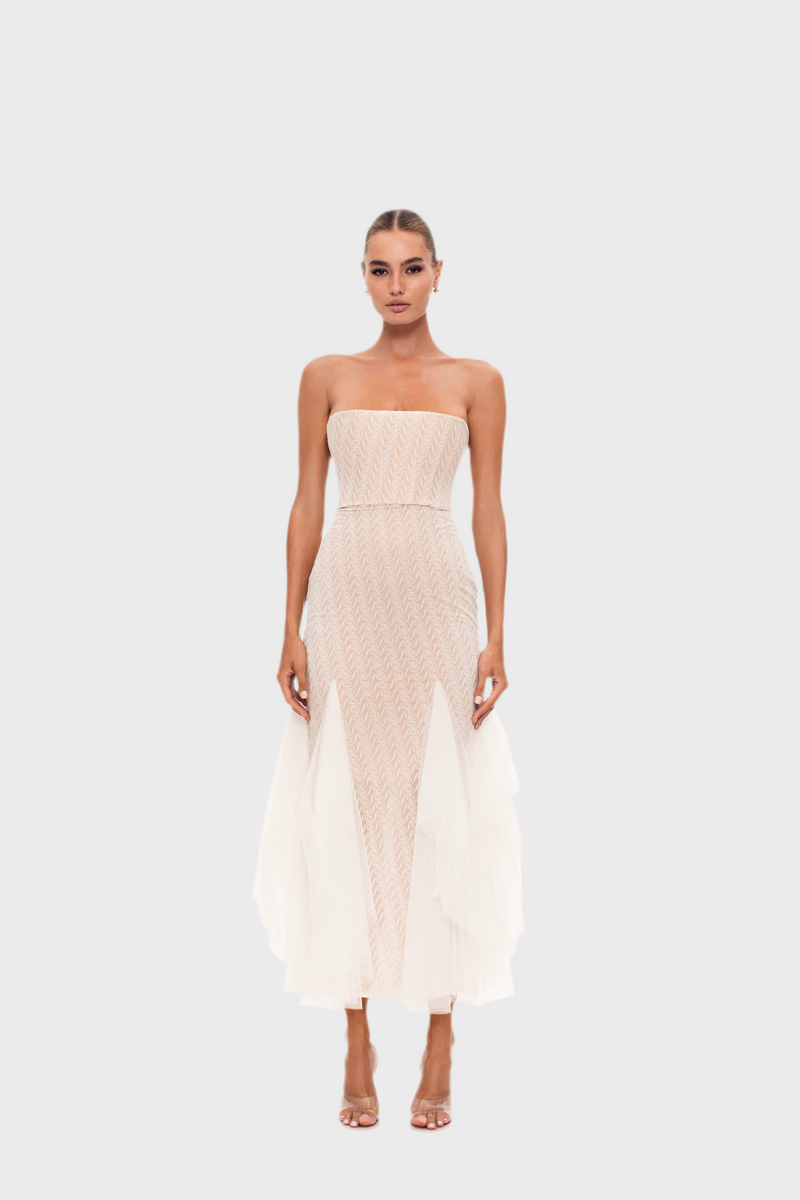 Alizee Strapless Dress White