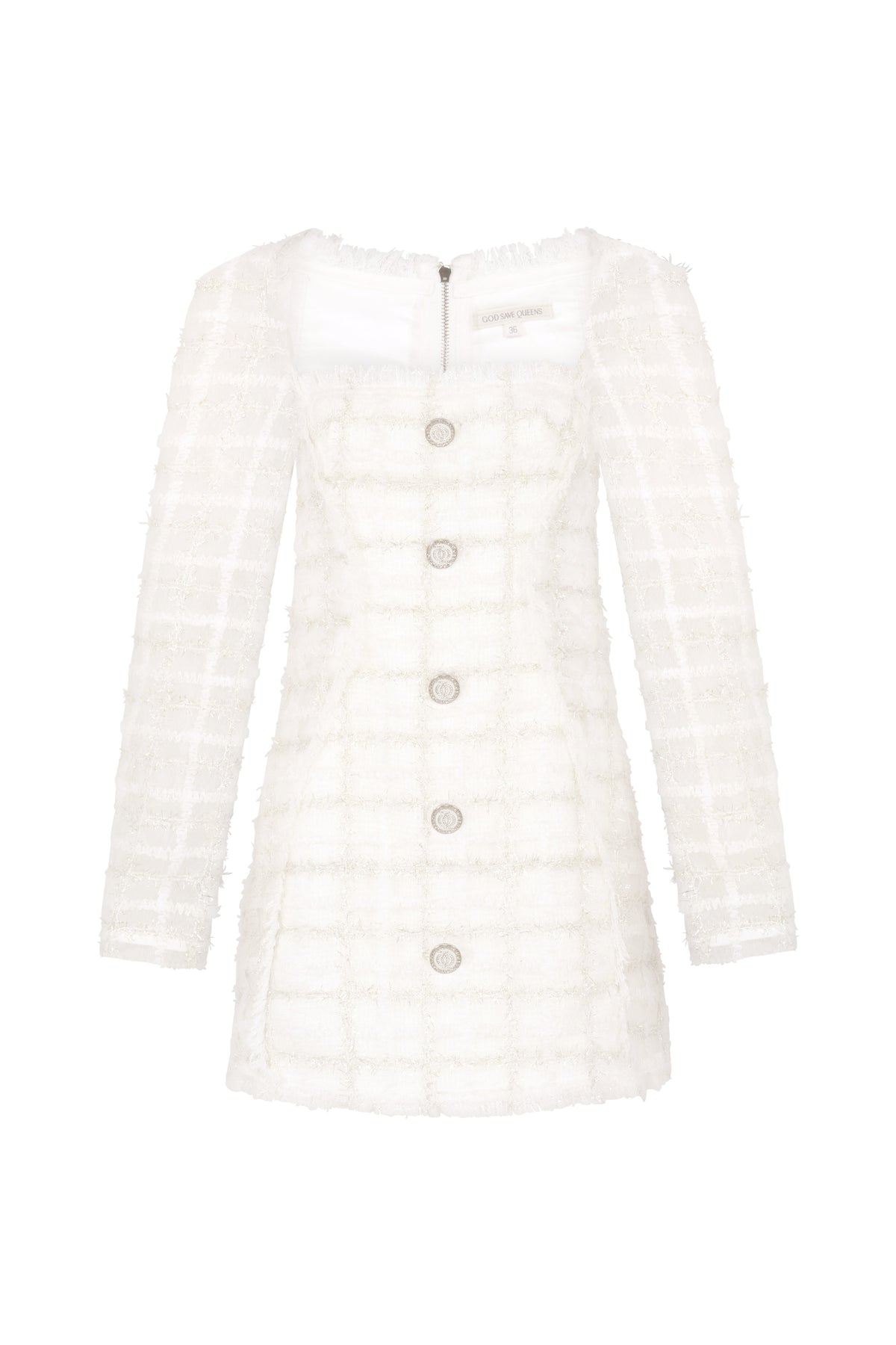 Executive Tweed Dress White