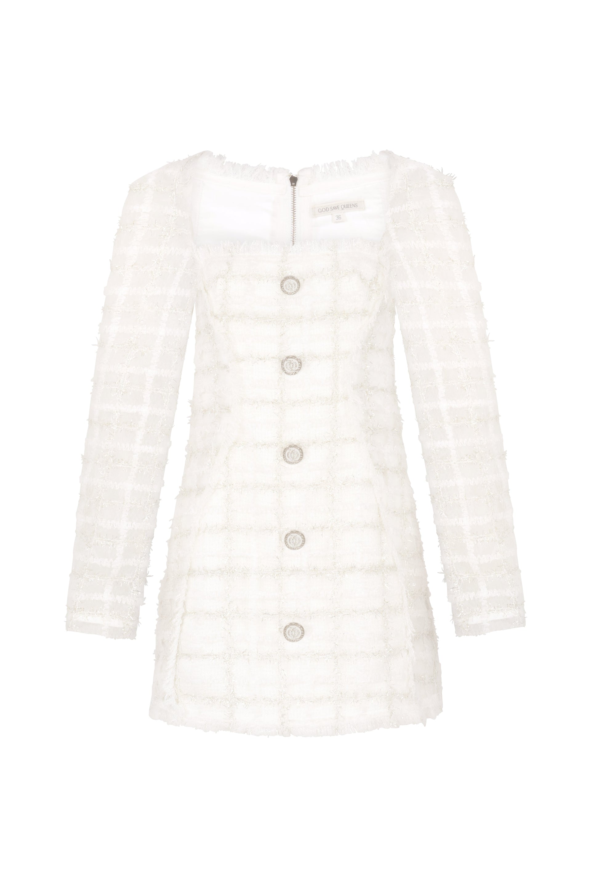 Executive Tweed Dress White