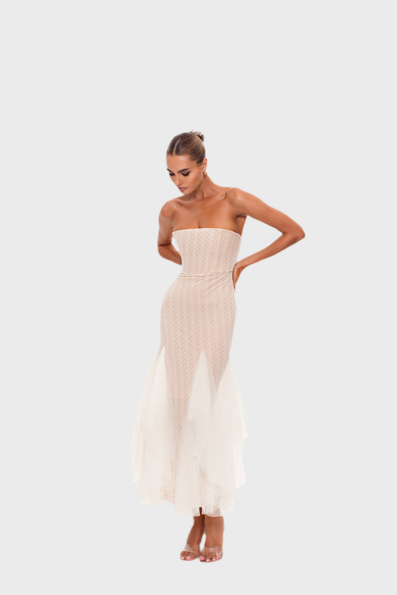 Alizee Strapless Dress White