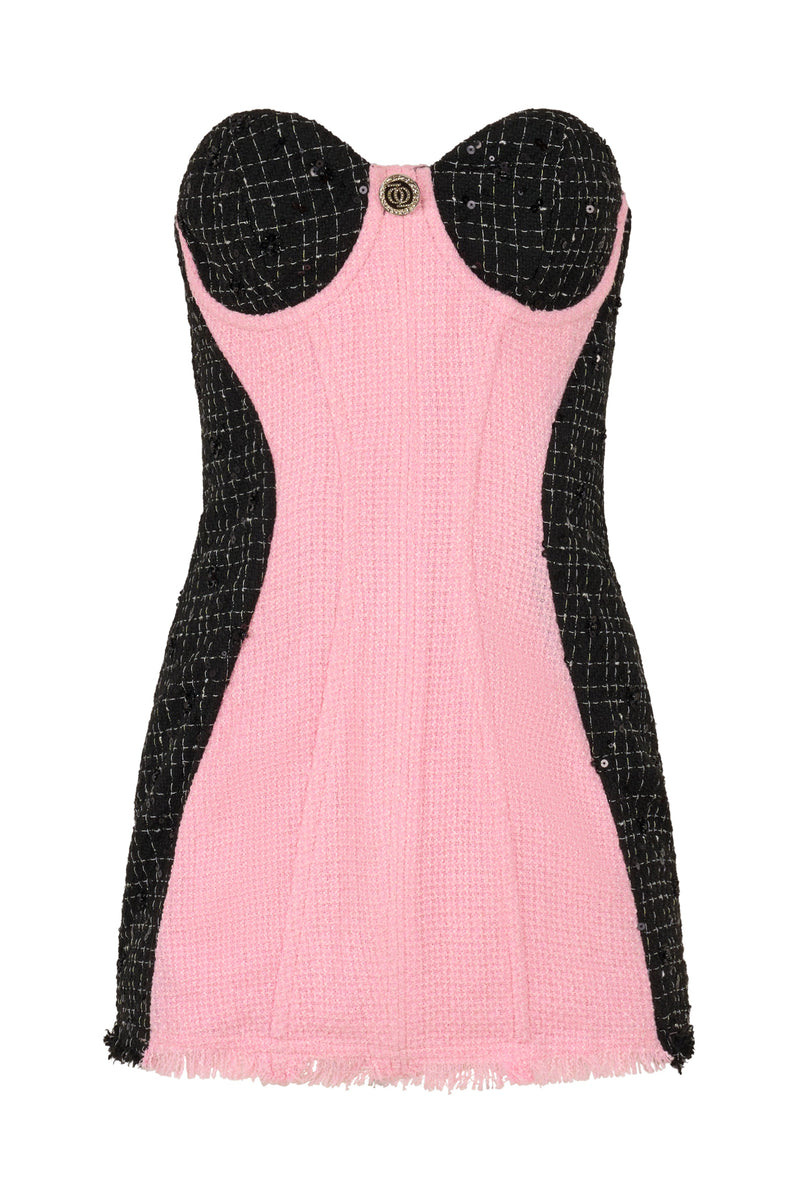 Out of Office Tweed Dress Pink
