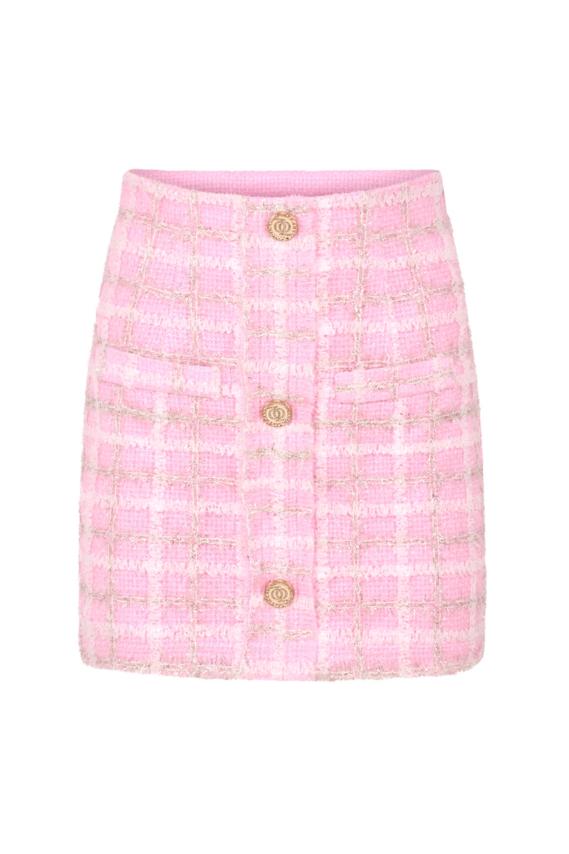 High Priority Tweed Skirt Pink