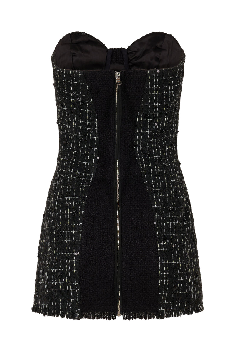 Out of Office Tweed Dress Black