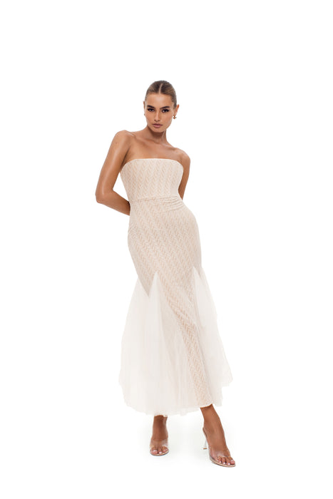 Alizee Strapless Dress White