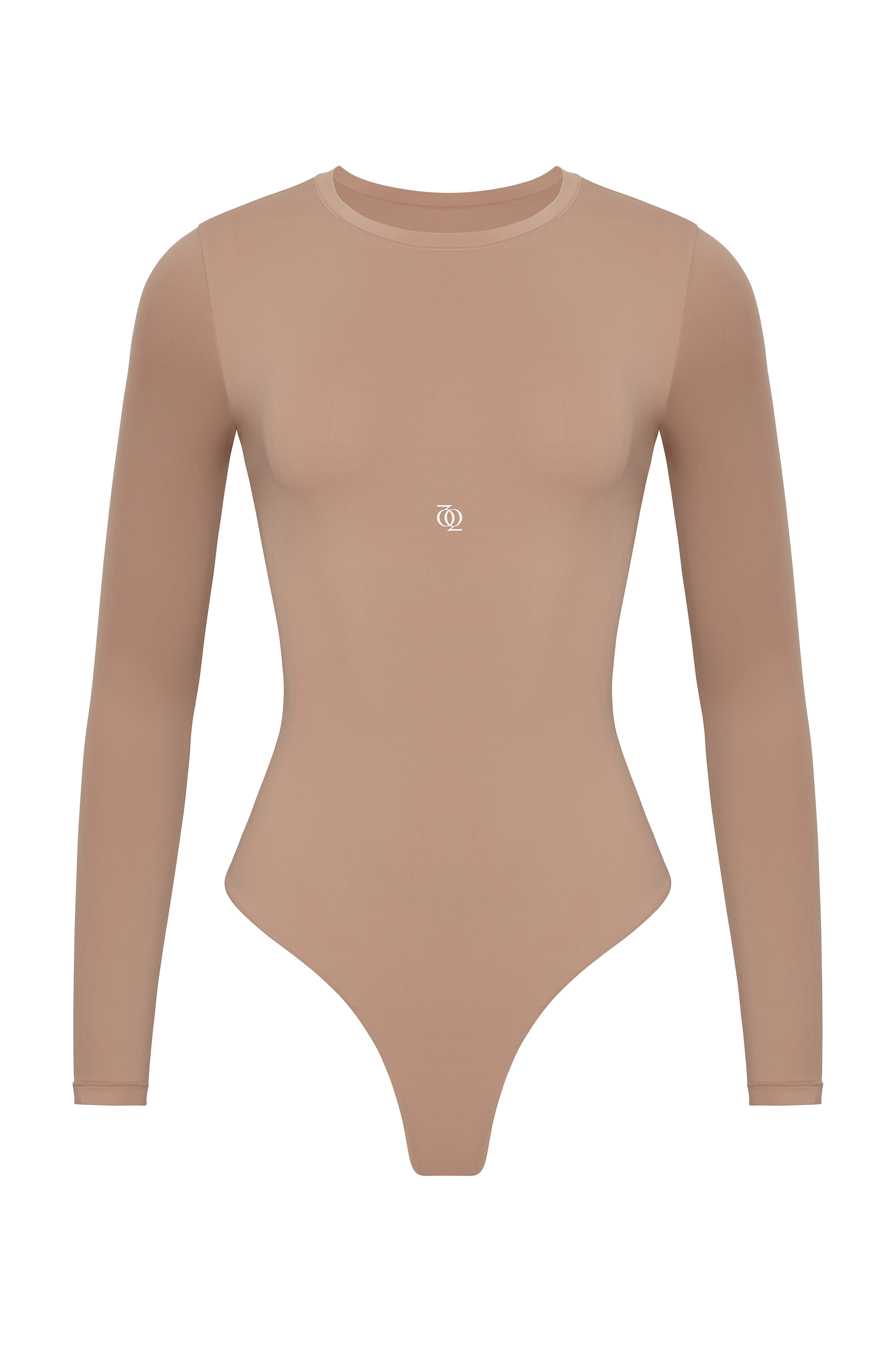 Second Skin Long Sleeve Crew-Neck Bodysuit Nude