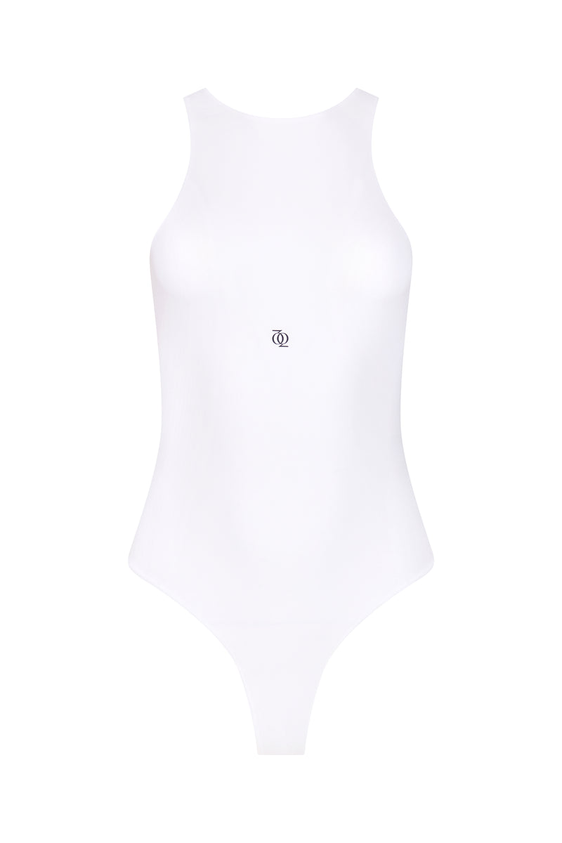 Second Skin High-Neck Bodysuit White