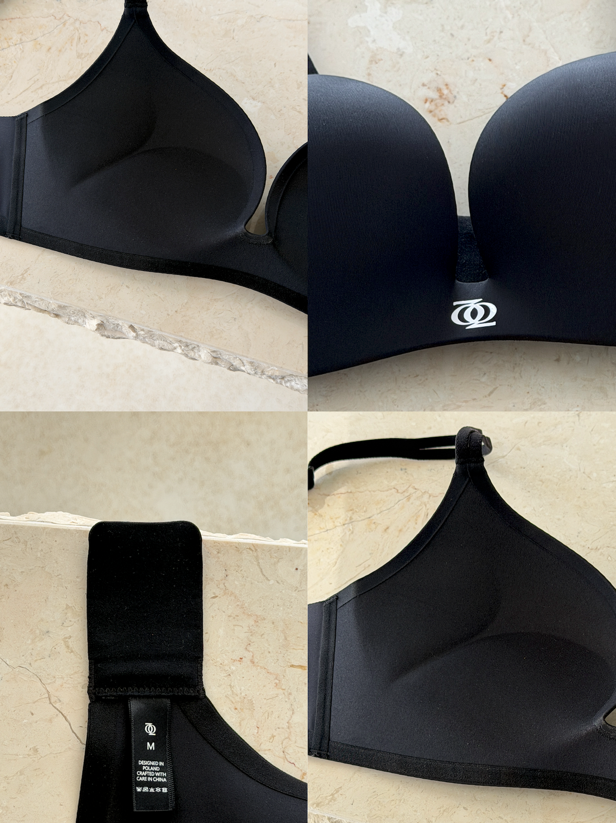 Second Skin Teardrop Push Up Bra Black