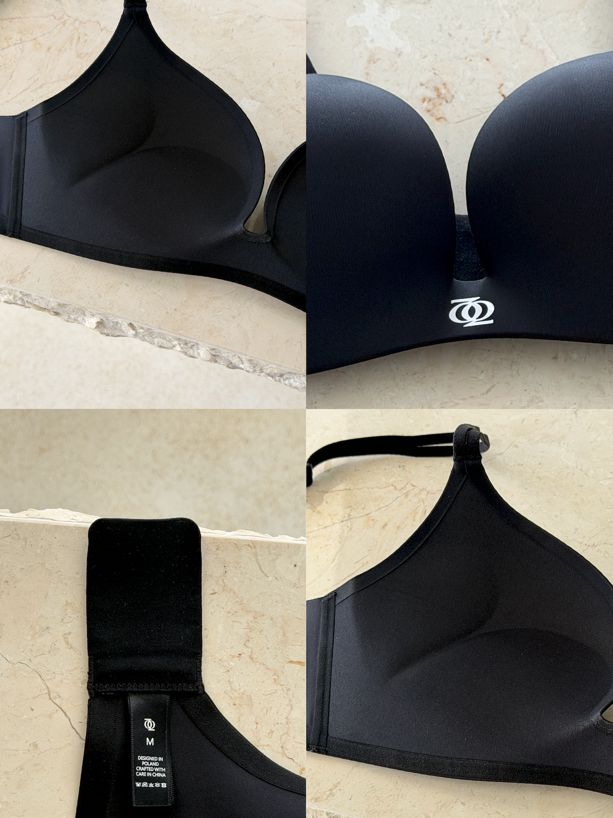 Second Skin Teardrop Push Up Bra Black