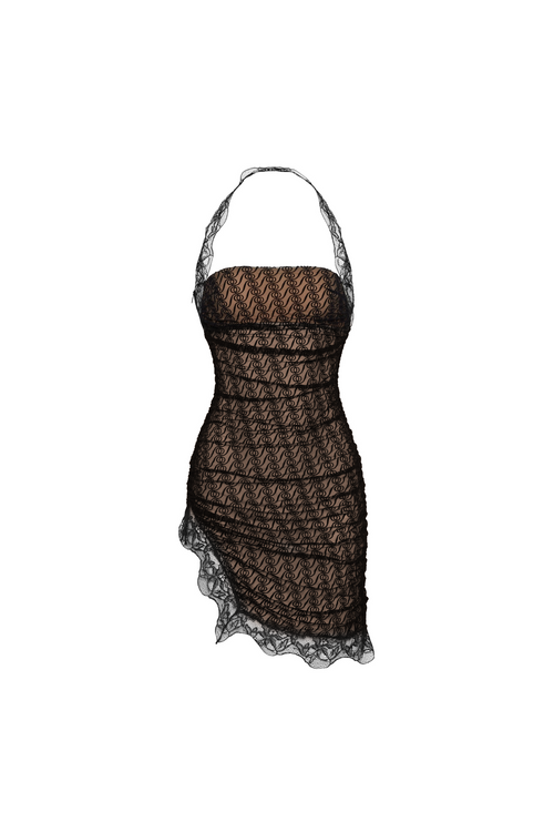 netted black dress Theia Dress