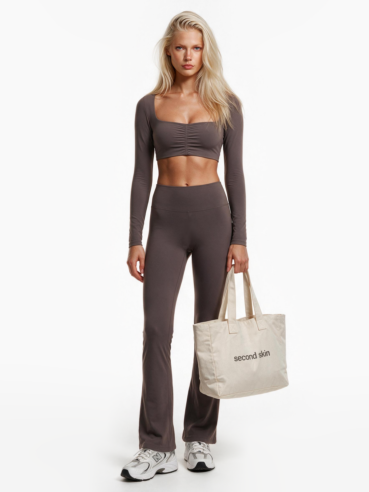 Second Skin Studio High-Waisted Bootcut Legging Mushroom