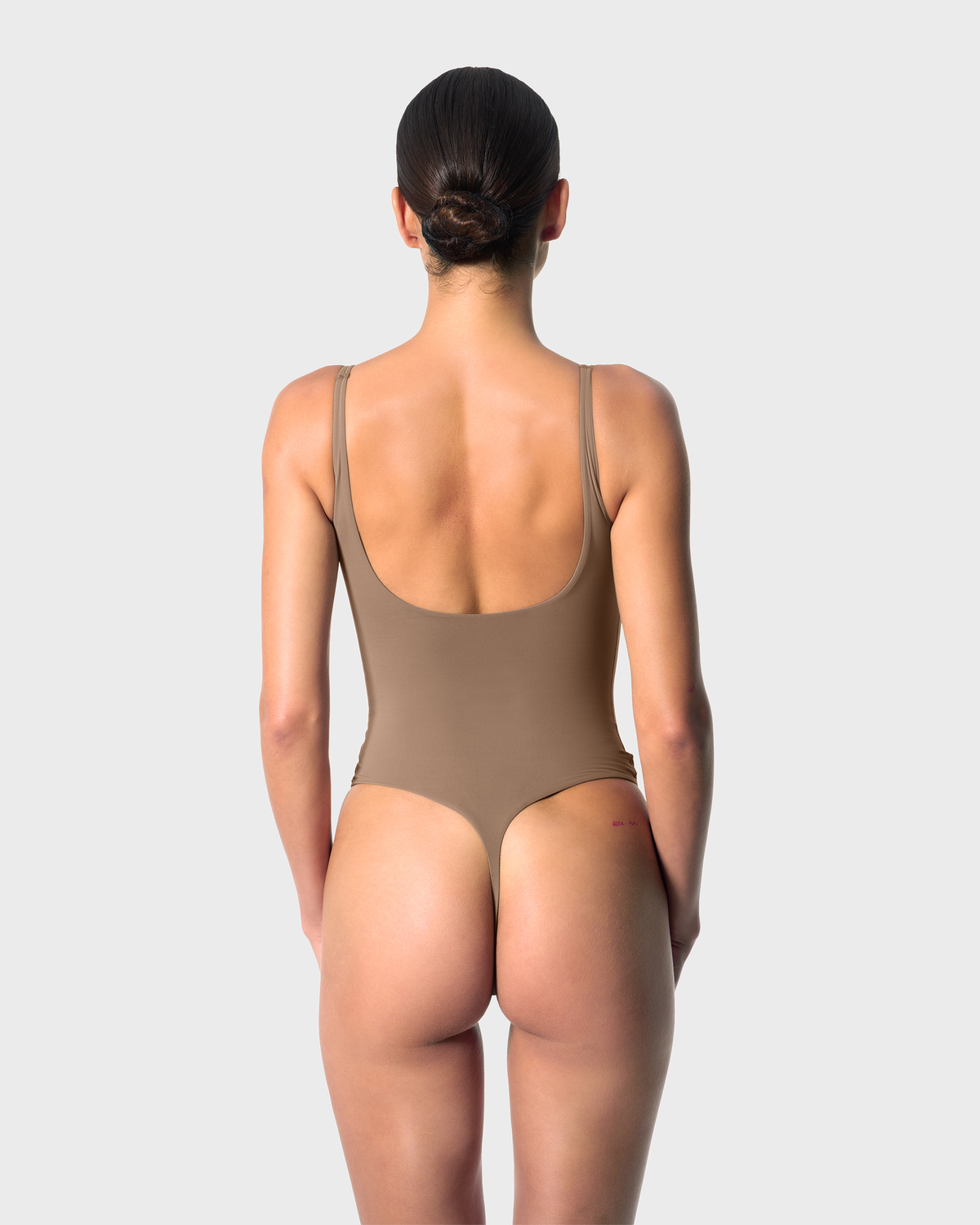 Second Skin Square-Neck Bodysuit Mushroom