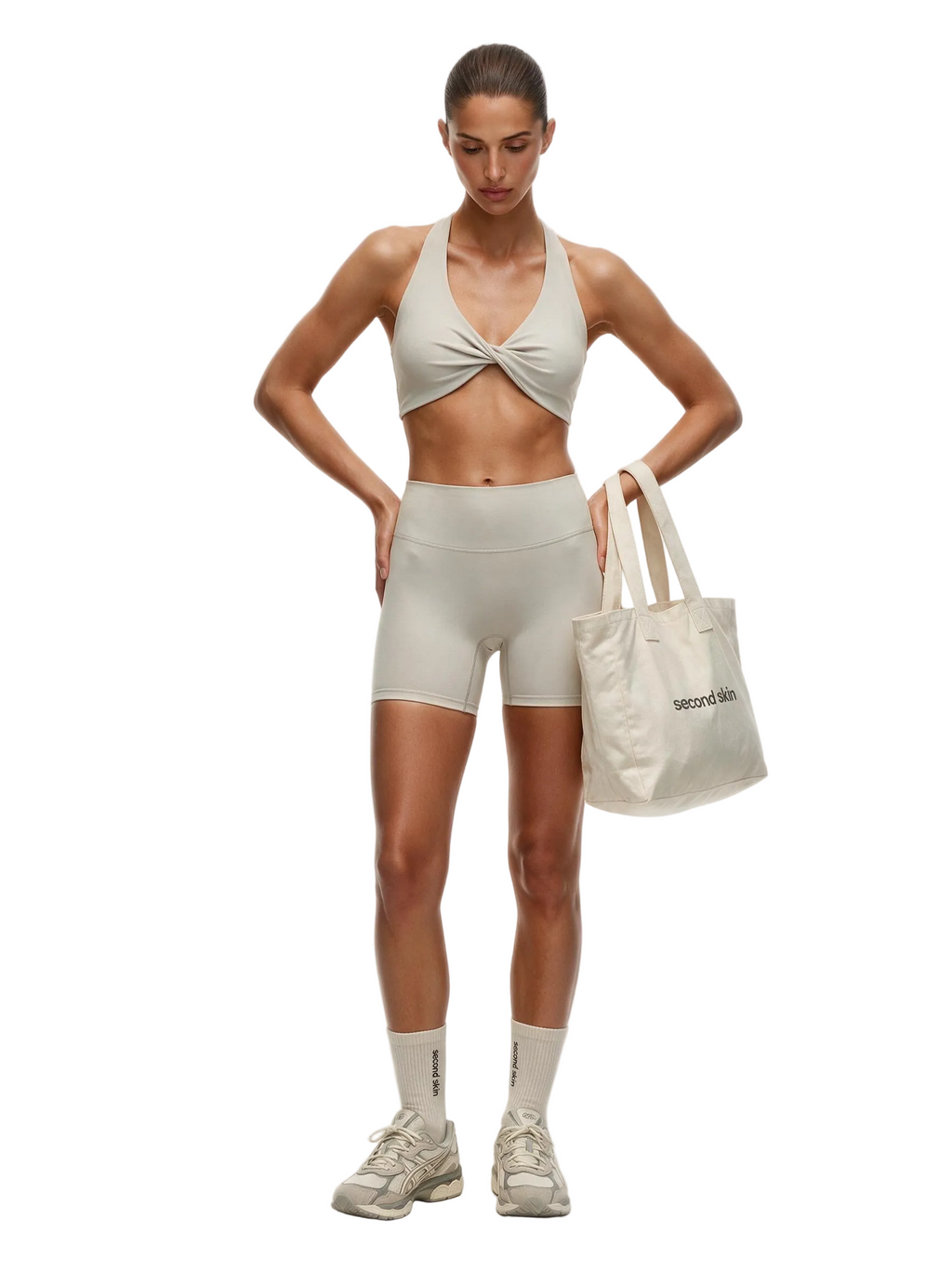 Second Skin Studio Biker Shorts  Ivory