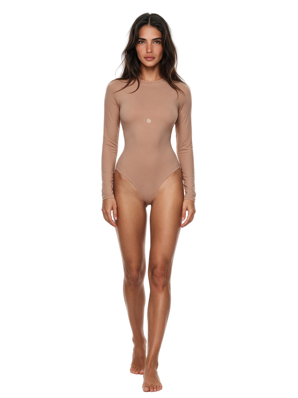 Second Skin Long Sleeve Crew-Neck Bodysuit Nude