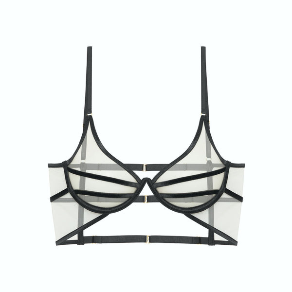 God Save Queens Exclusive Jolie lace strappy bralette with logo detail in  black - ShopStyle Bras